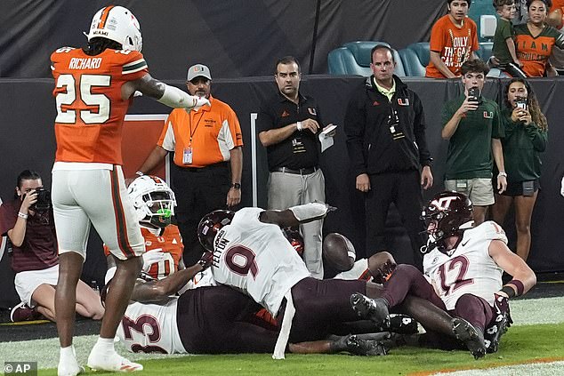 Tech's Da'Quan Felton didn't seem to like the ball, but the score disagreed