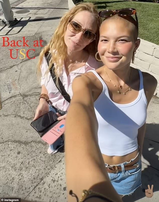 The happy baby news comes after Michael's youngest daughter Isabella was able to return to college last month after being away for a while due to her battle with cancer; seen at USC with her mother