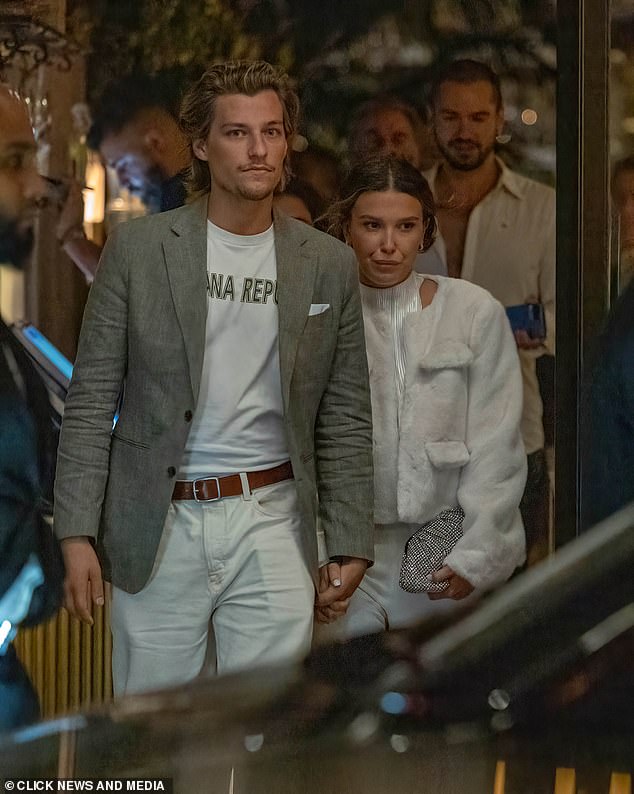 Millie Bobby Brown and her husband Jake Bongiovi enjoyed dinner at Sheesh in Mayfair on Friday night