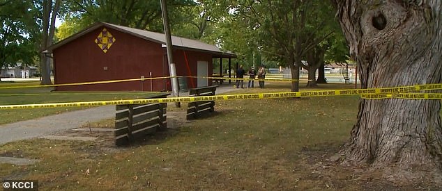 The park was cordoned off with police tape during the police investigation