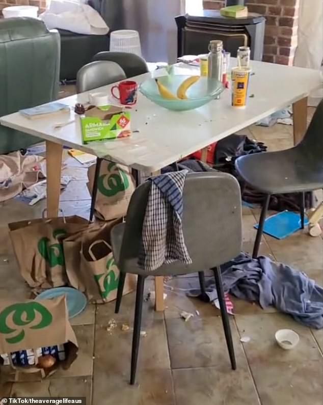 A mother who shared a video of her 'dirty' house after it had not been cleaned for a week has divided thousands of Australians