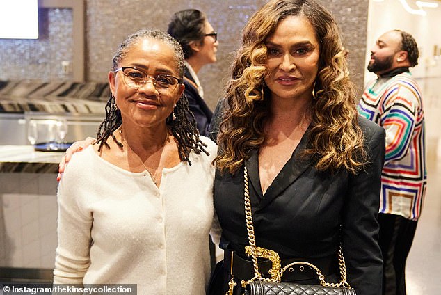 Doria Ragland, 68 today, poses with Beyoncé's mother, Tina Knowles, at an event honoring The Kinsey African American Art and History Collection earlier this year