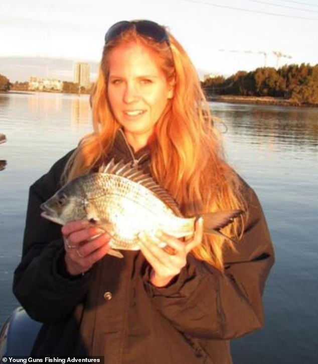 Mrs Young (pictured) is much loved in the fishing community as she runs her business Young Guns Fishing Adventures with her ex-partner Todd Young, father of three of her children.