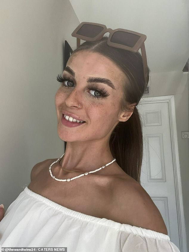 Saffron Crisp (pictured) from Ipswich took to TikTok to reveal her twin daughters were switched at birth