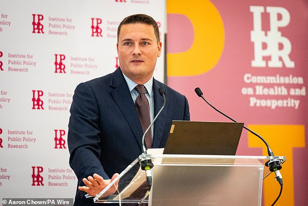 Health Minister Wes Streeting speaks at an Institute for Public Policy event on September 18