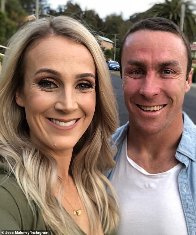 James Maloney (pictured with wife Jess) insists the split with the Cowboys was 'amicable' - and rather than being bitter, he has held himself responsible