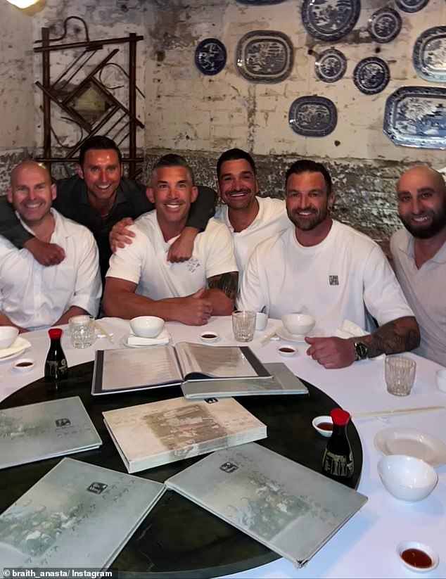 Former NRL star Braith Anasta has been slammed by his followers after a night out with the lads in Sydney. Braith, 42, posted a photo on Instagram of the party of six (except for one guest) all wearing white shirts