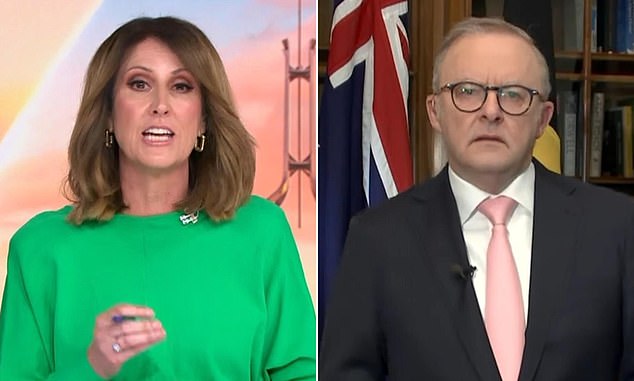 Nat Barr confronts Anthony Albanese on live TV with a