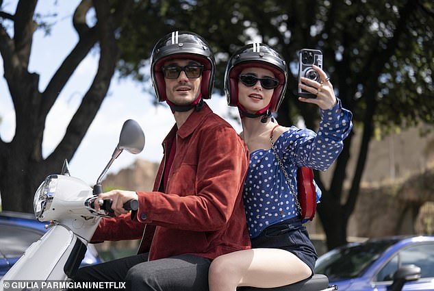 The season finale shows lead actress Emily Cooper (Lily Collins) enjoying her new life in Rome with her lover Marcello (Eugenio Franceschini).