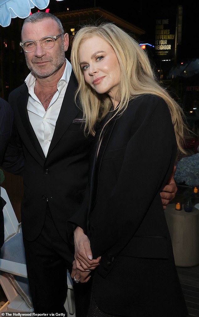 Nicole Kidman showed off her radiant complexion as she was joined by Megan Fahy and Eve Hewson at the afterparty for the premiere of The Perfect Couple in Los Angeles on Wednesday