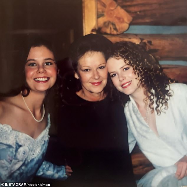 Nicole (right) has broken her silence a week after announcing the death of her mother Janelle (middle). Pictured with Antonia Kidman (left)