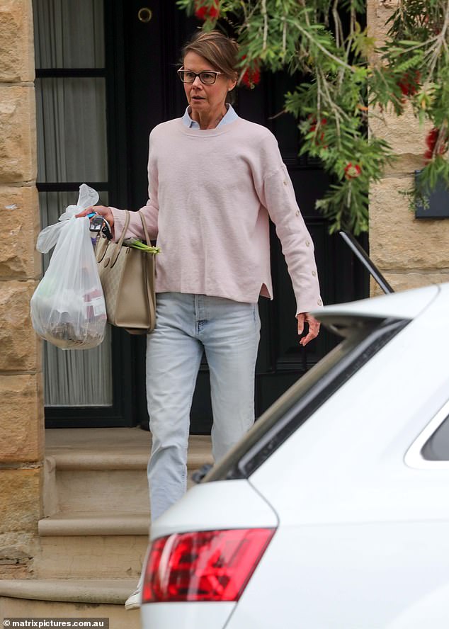 Antonia Kidman looked solemn as she was seen at her late mother Janelle's Sydney home on Sunday following her death