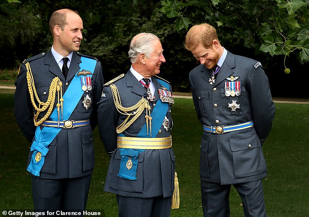 Prince Harry, Prince William and King Charles photographed together in July 2018; while the king wished his son a happy birthday this morning, it is unclear whether Prince William will make a public gesture to his estranged sibling