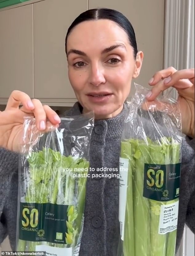 A new study from Soil Association Certification found that nearly half of 25- to 34-year-olds feel happier when they buy organic food, including TikTok content creator Donna Bartoli (pictured)