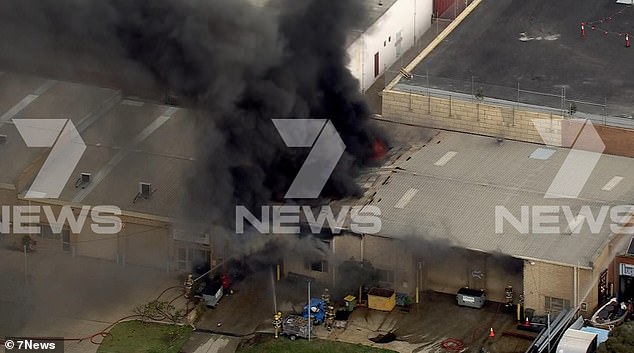 Firefighters were called to a hydraulic engineering facility on Zeta Crescent, in O'Connor, south Perth at around 3.30pm on Saturday