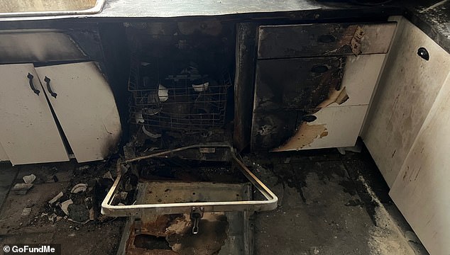 Running your dishwasher at night is a common mistake in homes around the world, but it also puts you at risk for house fires. This is what happened to one American family whose dishwasher caught fire while they were sleeping (pictured)