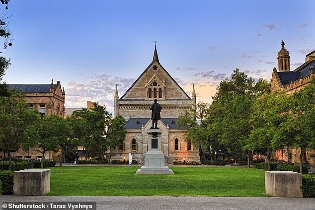 Adelaide University will not offer physical classes for 'most students' at launch in 2026 (pictured is the University of Adelaide)