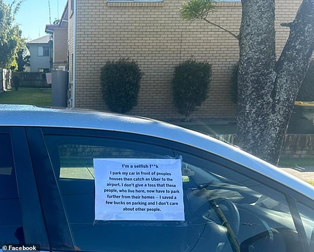 Mysterious parking attendant has problems with drivers parking on a residential street in Brisbane's inner city, Nundah