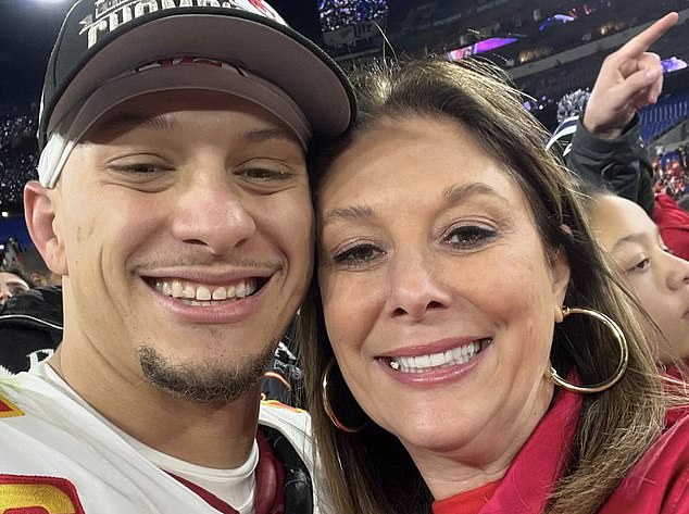 Patrick Mahomes Jr. is pictured next to his mother, 48-year-old Randi Mahomes