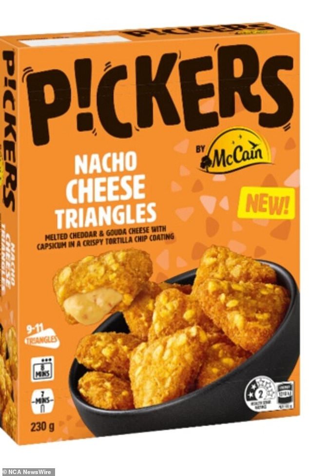 McCains has recalled its Foods Pickers Nacho Cheese Triangles (pictured), sold at Woolworths, Coles, IGA and independent retailers across Australia ahead of the AFL grand final