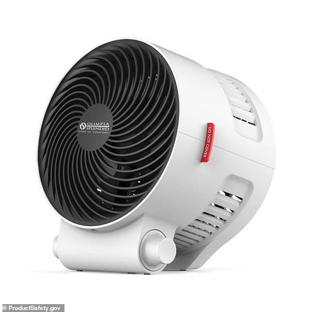 The Caldo Whisper fan heater (pictured) with code number VH-2000 has been urgently recalled across Australia due to being a fire hazard