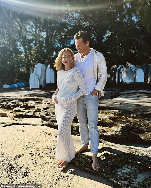 The Bachelor star Holly Kingston has opened up about her fears during the first trimester of her pregnancy. Pictured are Holly and her husband Jimmy