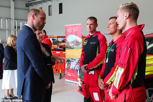 Prince William revealed he would 'love' to fly helicopters again during a visit to Wales Air Ambulance headquarters in Llanelli, South Wales today