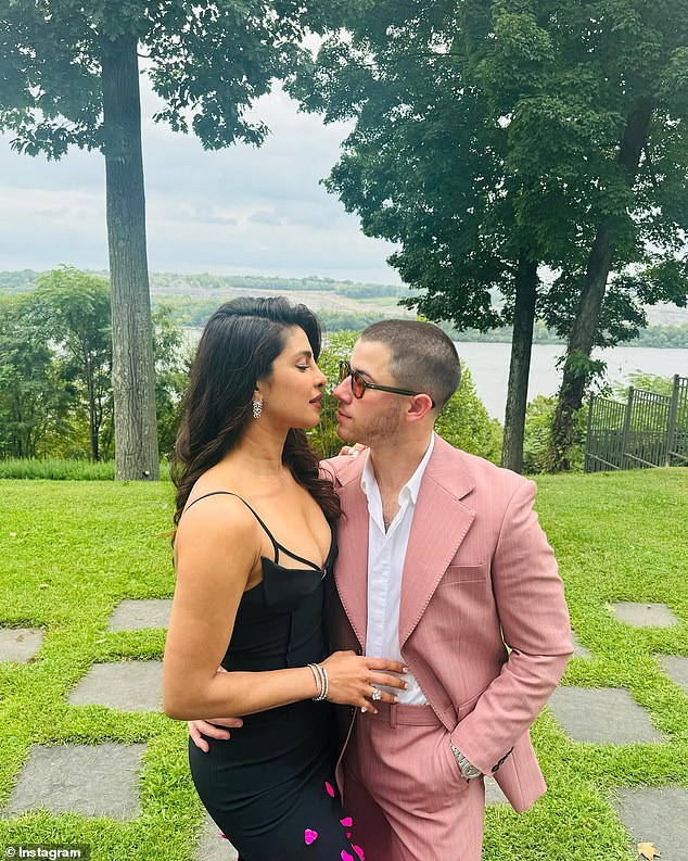 Priyanka Chopra and Nick Jonas looked so loved up at a family wedding over the weekend, as he, 31, shared adorable snaps of him and the 42-year-old Indian actress on Instagram on Sunday, including one in which they gazed intimately into each other's eyes.