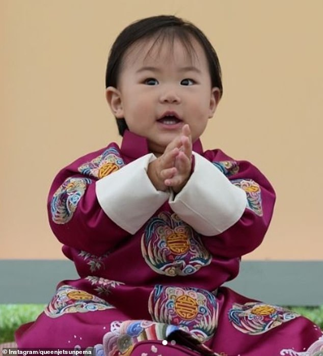 Queen Jetsun Pema of Bhutan has shared two new photos of her daughter - Sonam Yangden Wangchuck (pictured) - on her first birthday