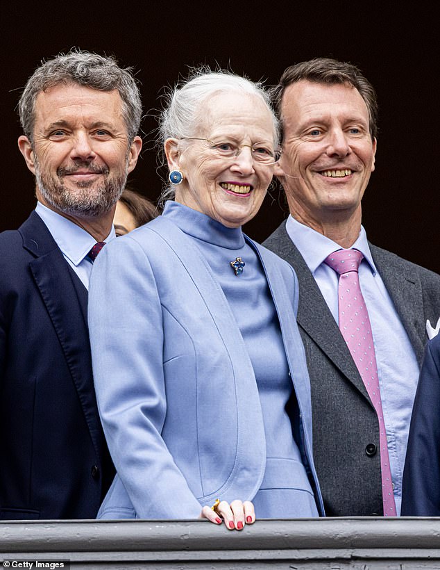 King Frederik (left) spoke to reporters at the Danish capital's city hall and said his mother was 