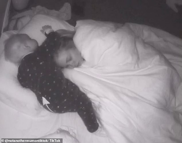 A baby monitor captured the moment Hunter Valley mother was woken by a loud bang and violent shaking as she slept next to her son (pictured)