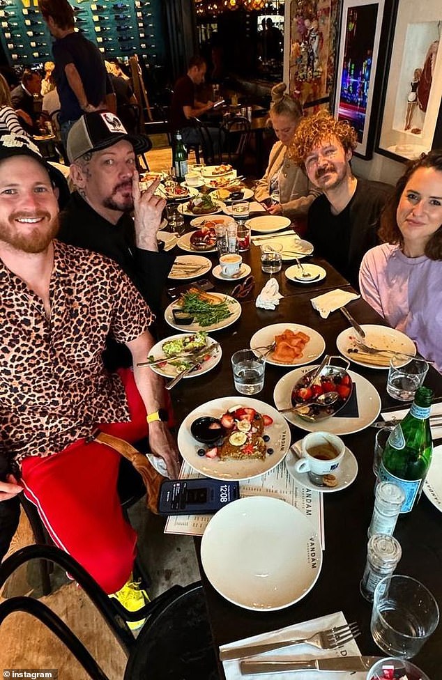 Raygun's time in the spotlight following the Paris Olympics shows no signs of ending, if one of her recent high-profile dinner guests is any indication (pictured, enjoying a meal with music icon Boy George, who is second from left).