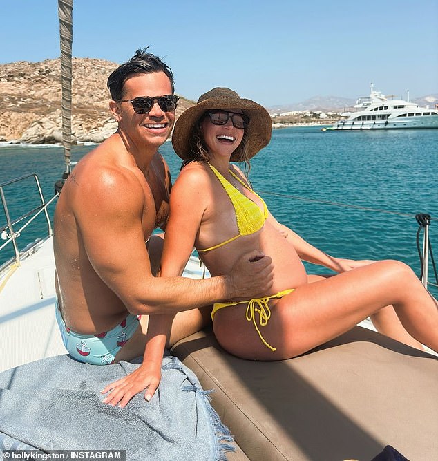 Holly Kingston didn't miss an opportunity to snap a photo during her babymoon in Greece with husband Jimmy Nicholson on Tuesday