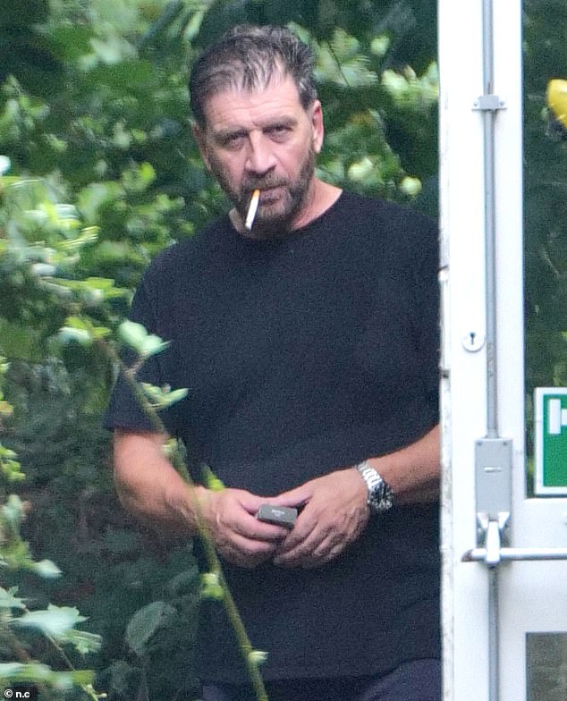 Nick Knowles was caught smoking a sneaky cigarette between Strictly Come Dancing rehearsals in London on Monday afternoon