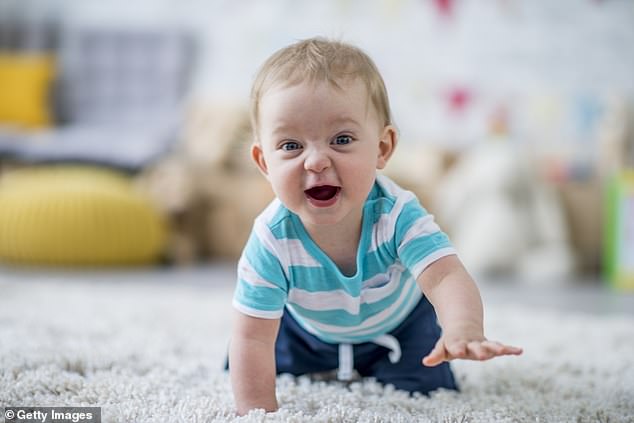 Toddlers are at particular risk if they inhale microplastics from carpets, research shows (file photo)