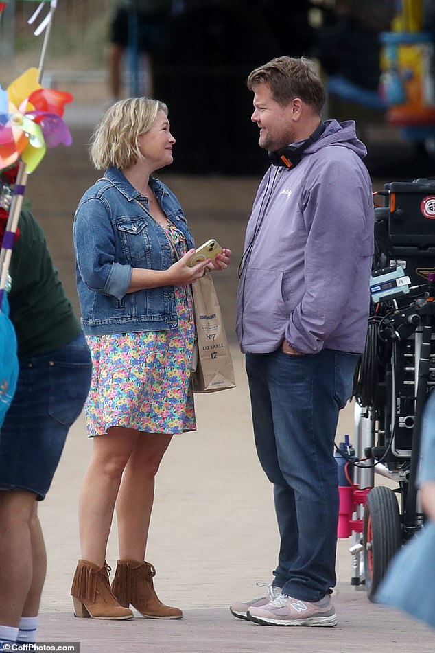 The cast of Gavin & Stacey are working on a behind-the-scenes documentary to mark their final hurrah for the iconic series (pictured: Joanna Page, who plays Stacey, and James Corden)