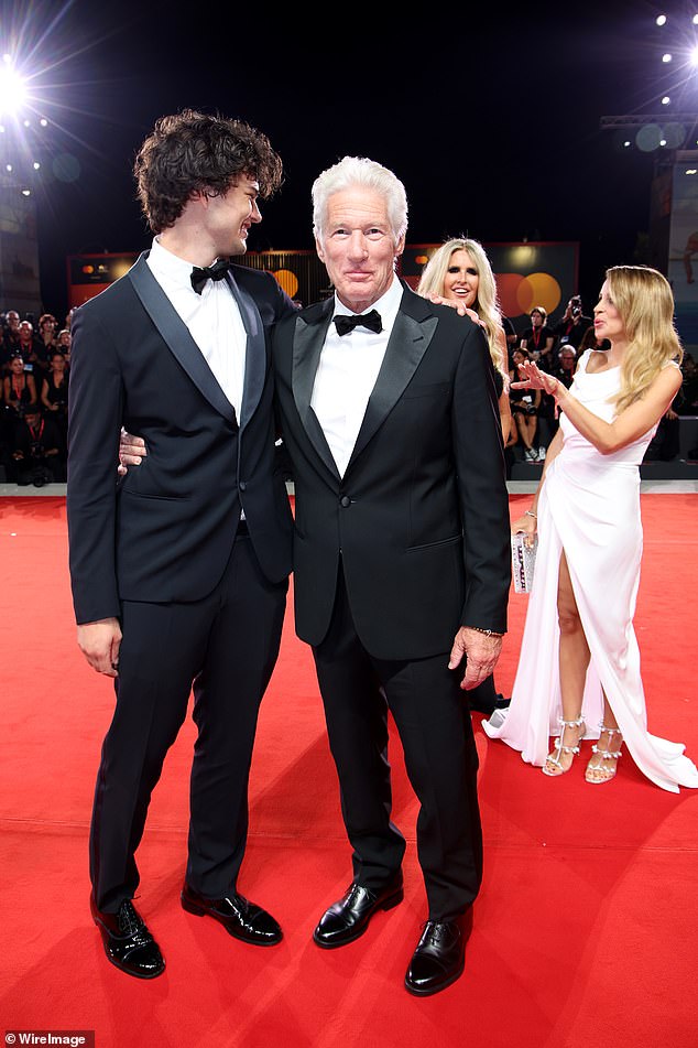 Richard Gere was joined by his son Homer and his glamorous wife Alejandra Silva for the amfAR Gala Venezia 2024 on Sunday