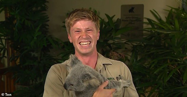 Robert Irwin (pictured) was embarrassed during a wild interview on The Project on Tuesday night