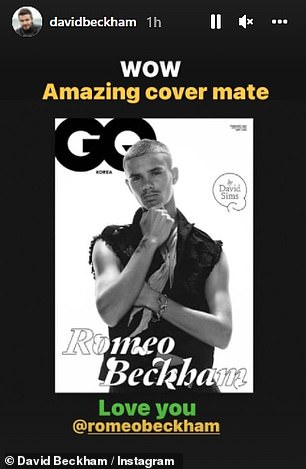 Romeo Beckham unveiled his 2022 modeling campaign for GQ Korea as he graced the cover of the magazine as David took to Instagram to congratulate his son