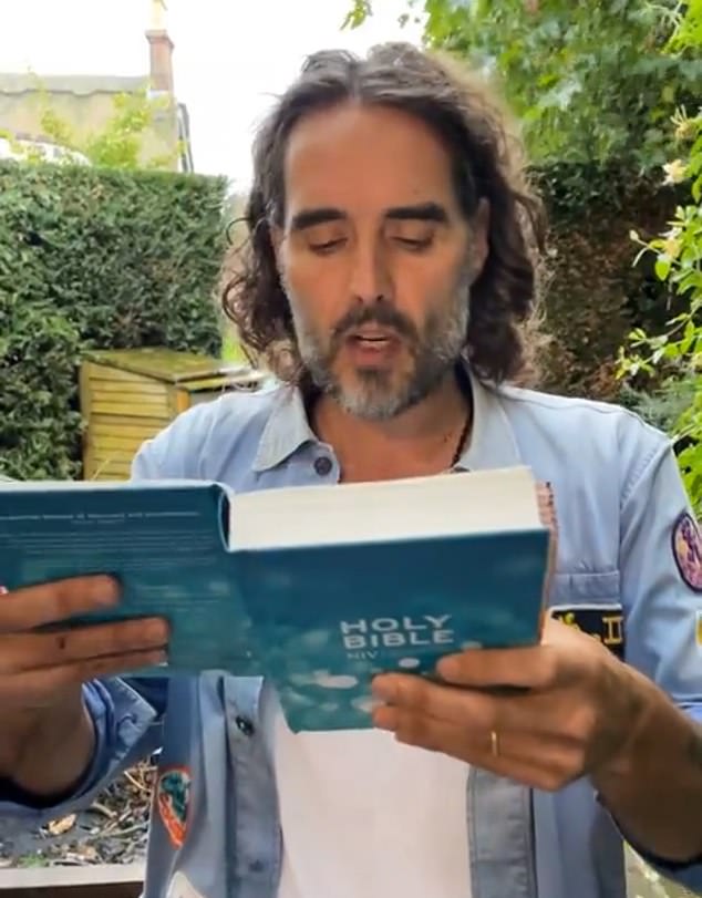 Brand passionately interpreted the Bible in a video he posted to social media this week