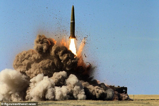 A Russian nuclear-capable Iskander-M missile is launched, no date given