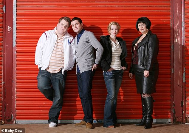 The upcoming Christmas Day special will mark the sitcom's return for the first time in five years, with fans desperate to know what writers James Cordon and Ruth have planned [L-R James as Smithy, Mathew Horne as Gavin, Joanna Page as Stacey and Ruth as Nessa]