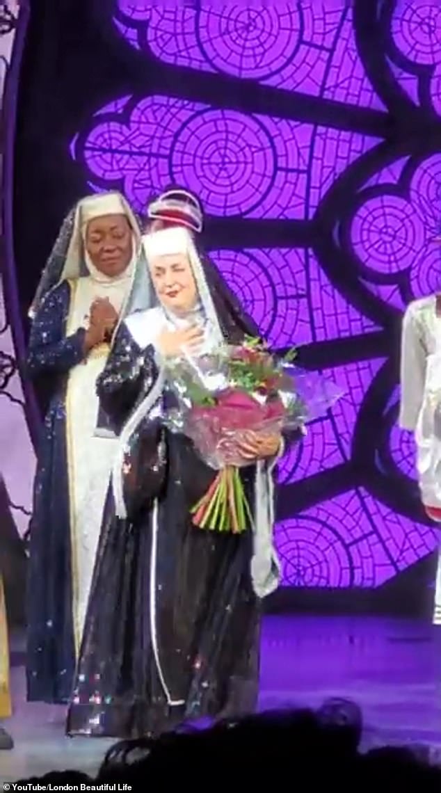 Ruth Jones transformed into her beloved Gavin & Stacey character Nessa Jenkins to bid farewell to Sister Act The Musical, following her role as Mother Superior at London's Dominion Theatre