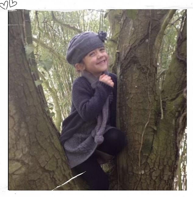 One photo captures her adventurous side as she climbs a tree