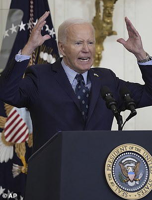 President Joe Biden at a gun control event on Thursday