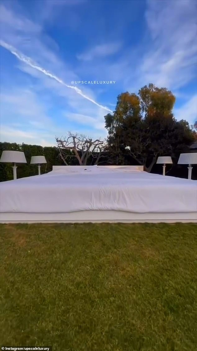 Diddy's massive bed is 50 feet in size and is located at the back of his property