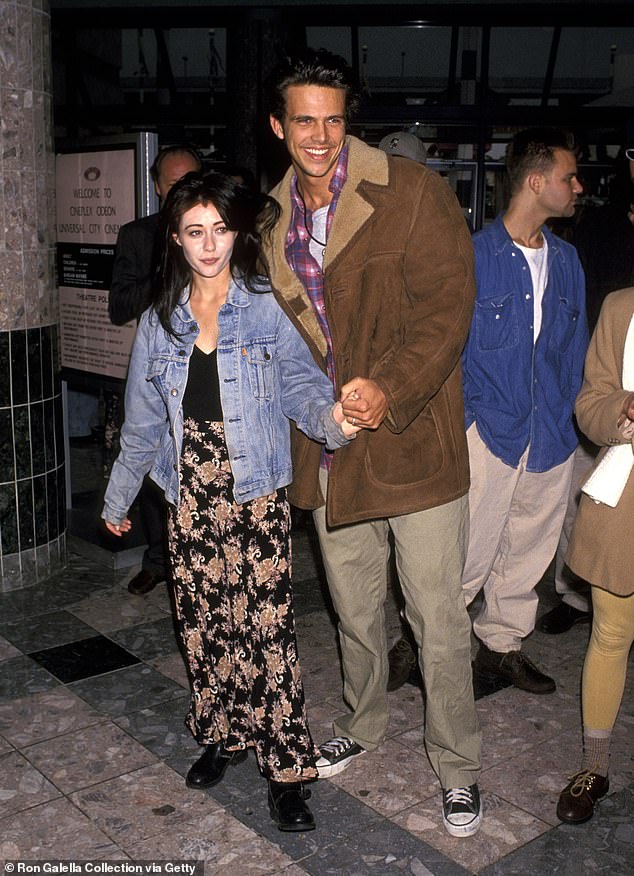 Actor Ashley Hamilton, the ex-husband of late actress Shannen Doherty, was arrested in Beverly Hills, California in connection with allegations that he allegedly stabbed a hotel employee. Pictured in December 1993 in LA