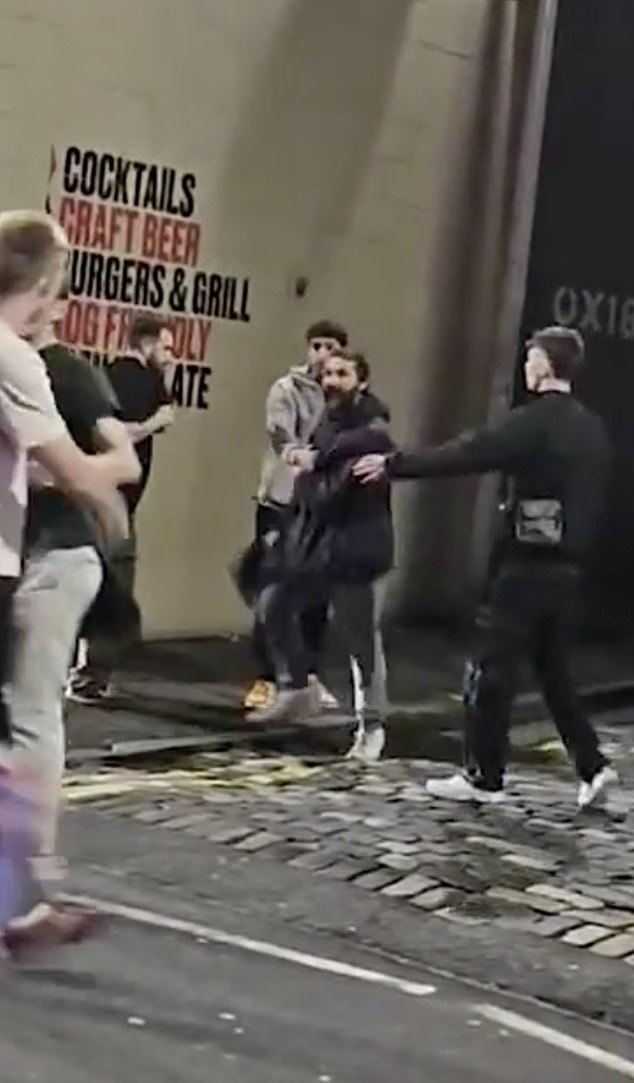 A shocking video has emerged of Shia LaBeouf preparing to fight a group of men outside an Edinburgh pub