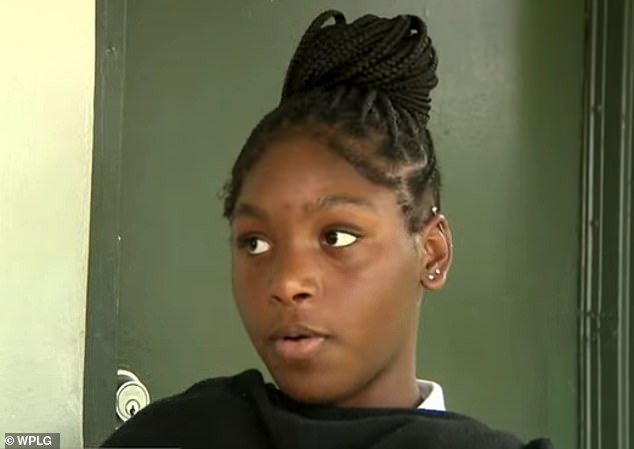 Ikeria Tate, 15, was seen on cellphone footage being grabbed and pulled to the ground following an incident at Miami Edison High School on Tuesday