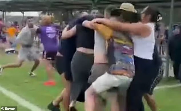 A brawl broke out on Saturday morning between spectators watching the match between under-12s Mt Druitt Vikings and Penrith Brothers at Erskine Park in Sydney's west